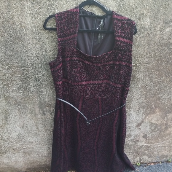 Andrew Marc Dresses & Skirts - Andrew Marc purple and black dress w belt Andrew Marc Dresses & Skirts - Andrew Marc purple and black dress w belt